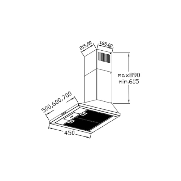Hotte Pyramidale PREMIUM DECO CELNA 90 Cm Inox (CELNA.90X02) Hotte Pyramidale PREMIUM DECO CELNA 90 Cm Inox (CELNA.90X02)